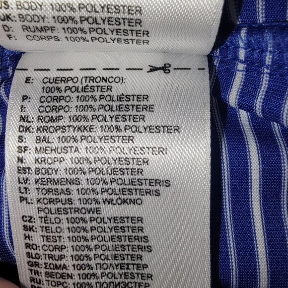 Adidas ClimaLite Blue Striped Golf Polo Shirt Size Large - Picture 7 of 7